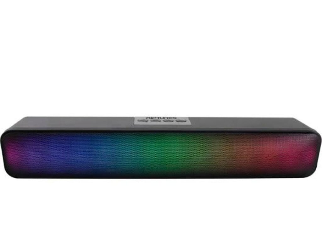 10W high quality LED Bluetooth soundbar front view with RGB lights